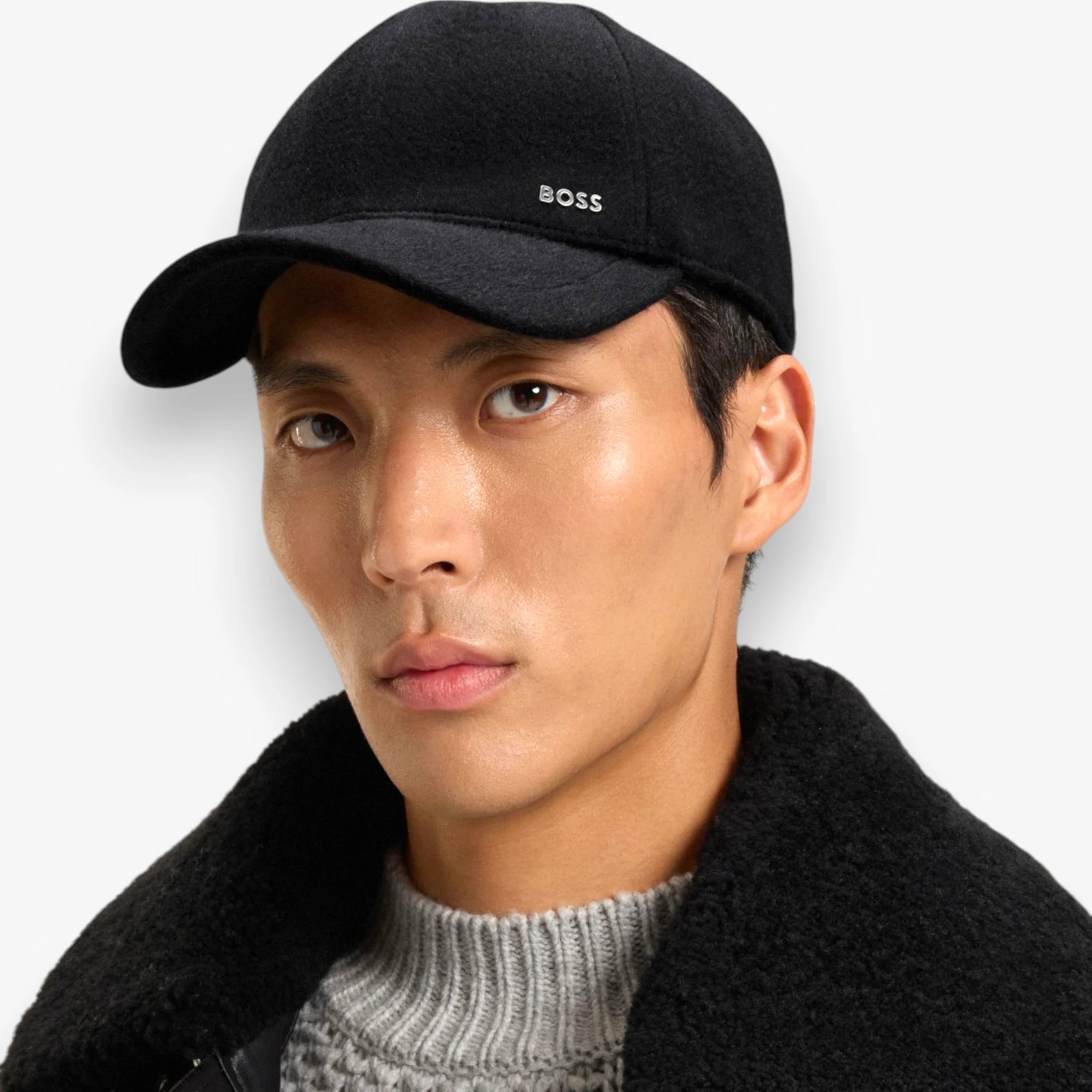 Casquette en laine et soie avec doublure en twill