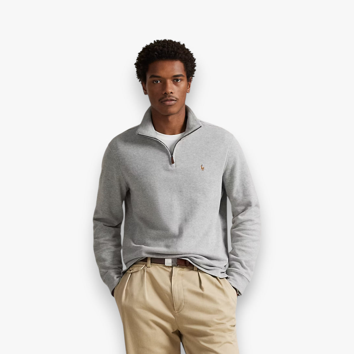 Pull Design Essentials Pull demi-zippé côtelé Estate Polo Ralph Lauren – Essential Brands
