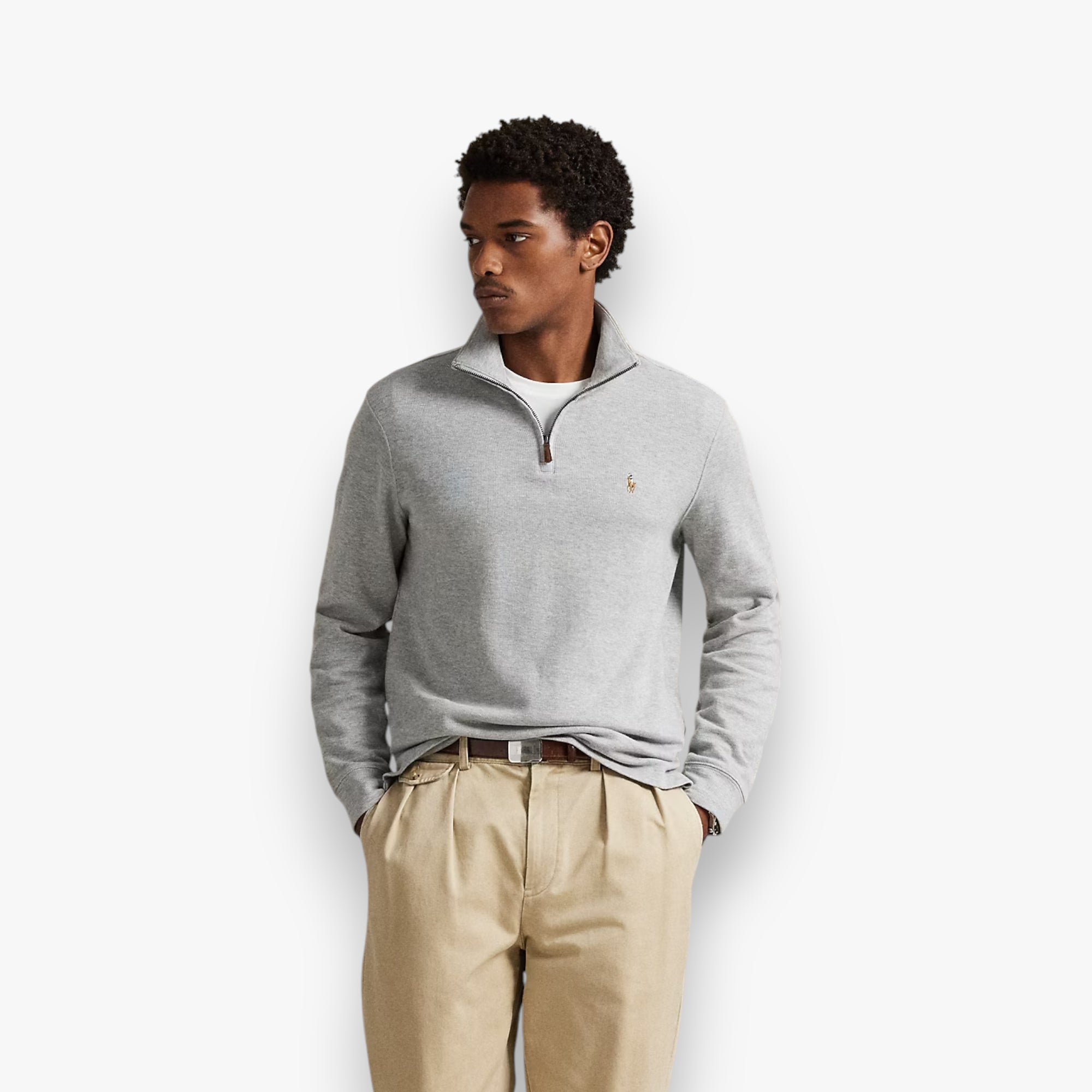 Pull demi-zippé côtelé Estate